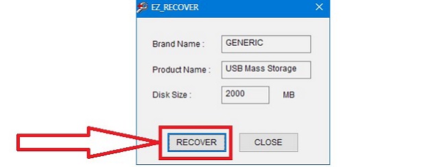Окно программы EzRecover