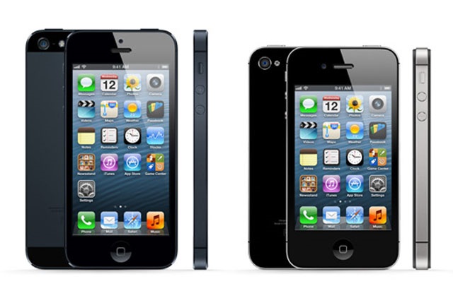 iphone 4 vs 5 -  высоты и ширина