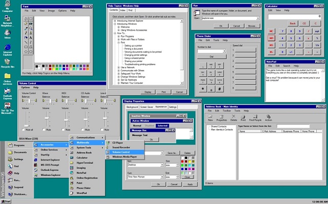 Рис. №1. Первый полноценный пользовательский интерфейс ОС в Windows 95