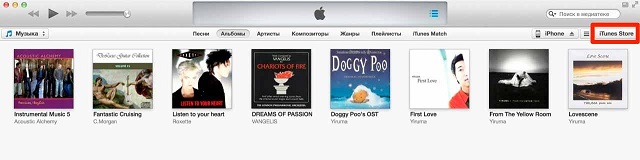 Рис. №6. Кнопка «iTunes Store» в программе Айтюнс