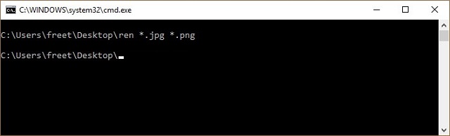 Ввод команды «ren *.jpg *.png»