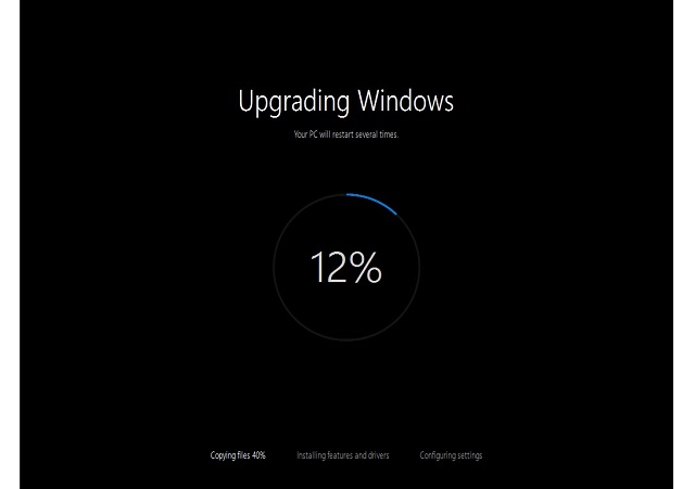 Рис. №7. Наглядное обновление Windows во время перезагрузки компьютера