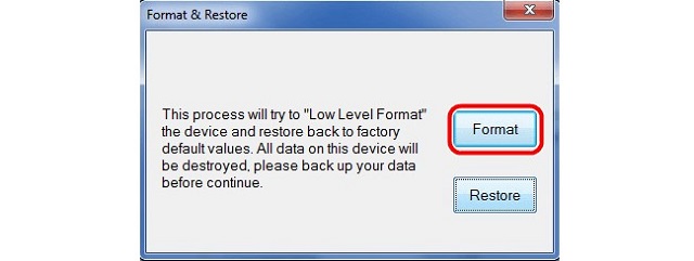 Программа Phison Format and Restore