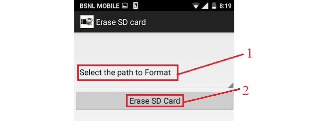 Приложение Erase SD Card от shourya yapps