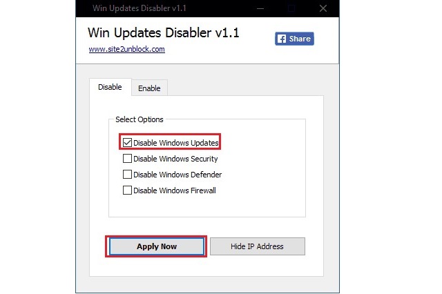 Рис. №12. Работа с Win Updates Disabler