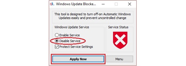Рис. №13. Работа с Windows Update Blocker