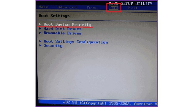 Рис. №4. Вкладка «Boot» и пункт «Boot Device Priority» в BIOS