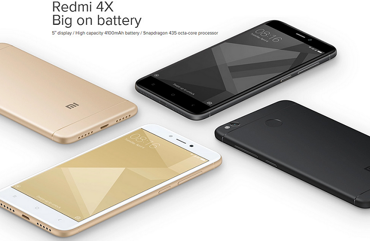 Общий вид смартфона Xiaomi Redmi 4X