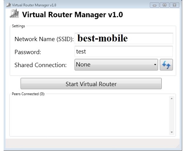 Рис. №7. Программа Virtual Router для раздачи Wi-Fi