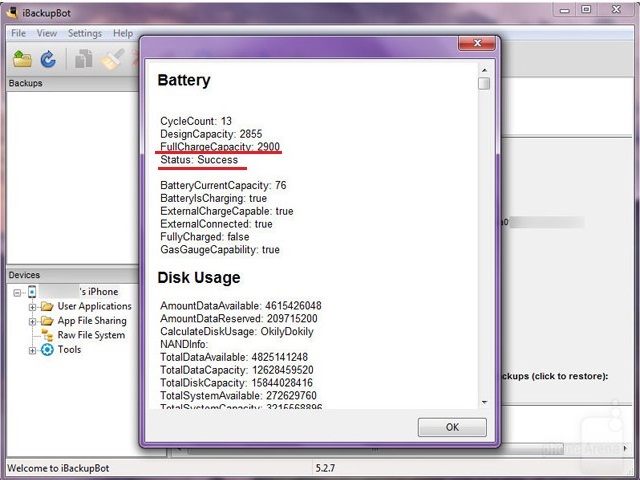 Рис. №3. Использование iBackupBot