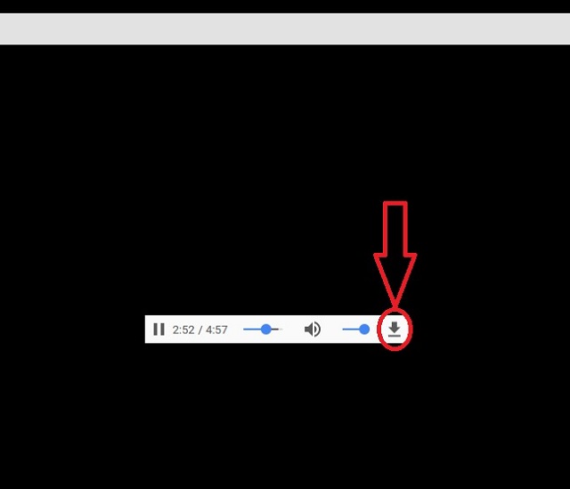 Рис. №6. Страница с аудиофайлом и кнопка его скачивания в Google Chrome