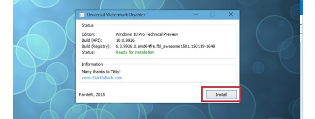 Рис. №1. Окно запуска Universal Watemark Disabler