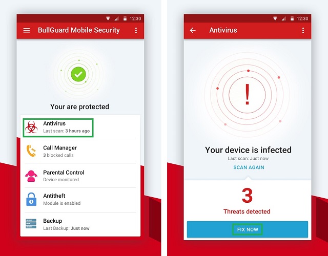 Рис. №4. Работа BullGuard Mobile Security