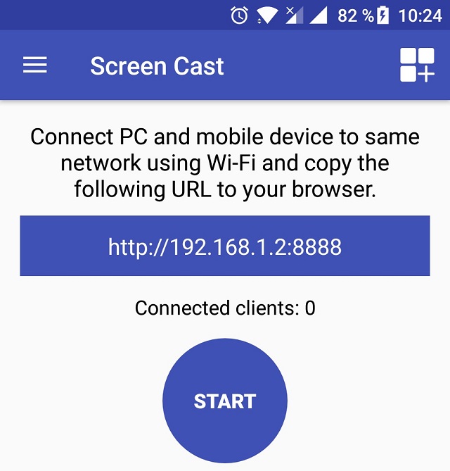 Окно Screen Cast