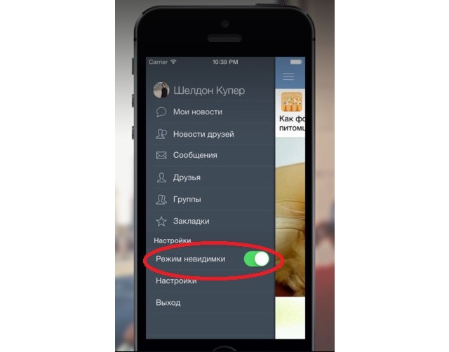 Установить приложение друзья. VFEED для ВКОНТАКТЕ. Режим невидимки. ВК невидимка VFEED. Режим невидимки на айфоне.