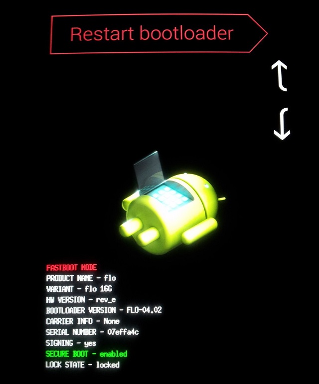 Рис. №4. Режим Fastboot