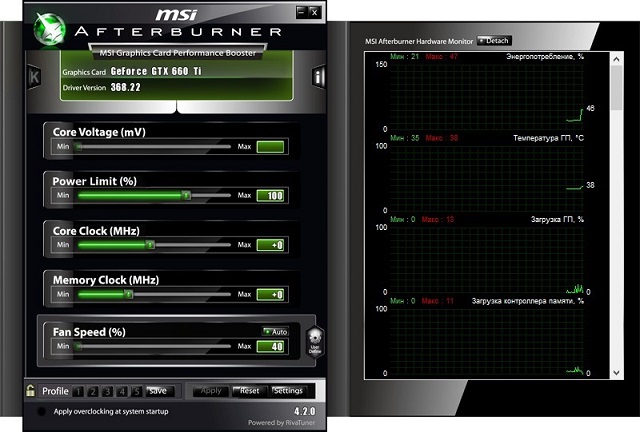 Рис. №8. MSI Afterburner